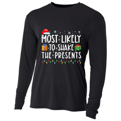 Most Likely To Shake The Presents Family Matching Christmas Cooling Performance Long Sleeve Crew