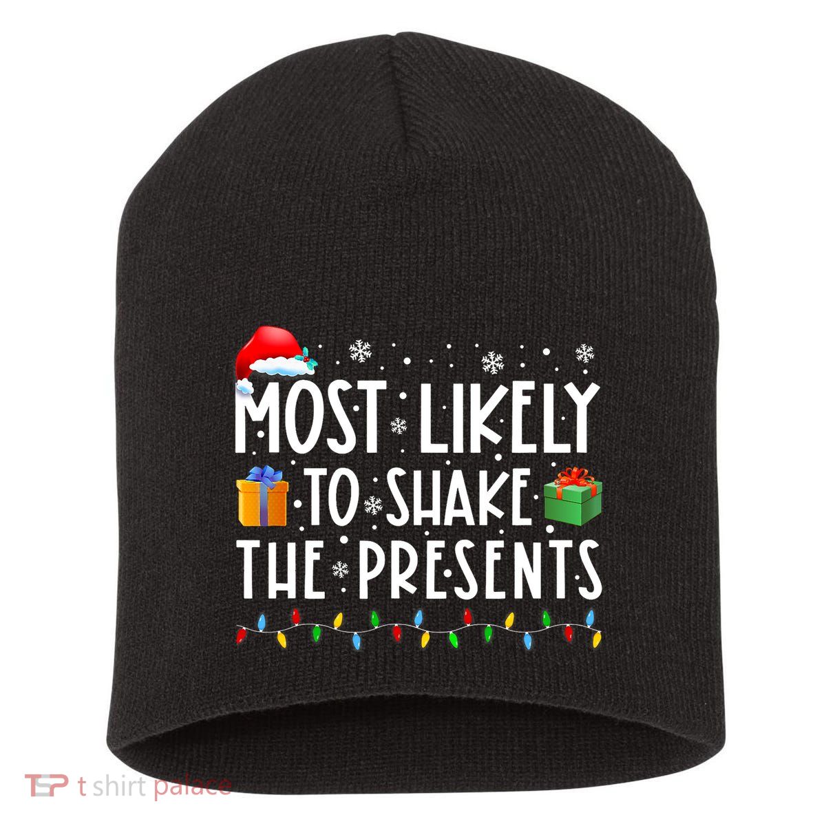 Most Likely To Shake The Presents Family Matching Christmas Short Acrylic Beanie