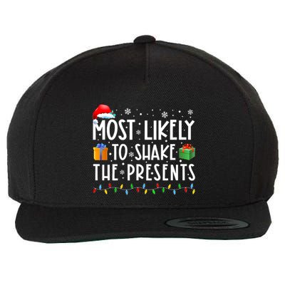 Most Likely To Shake The Presents Family Matching Christmas Wool Snapback Cap