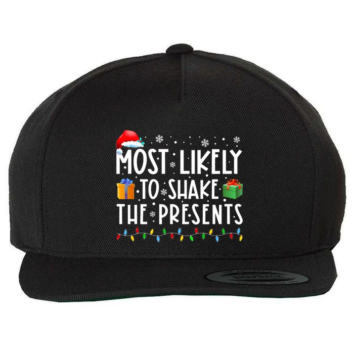 Most Likely To Shake The Presents Family Matching Christmas Wool Snapback Cap