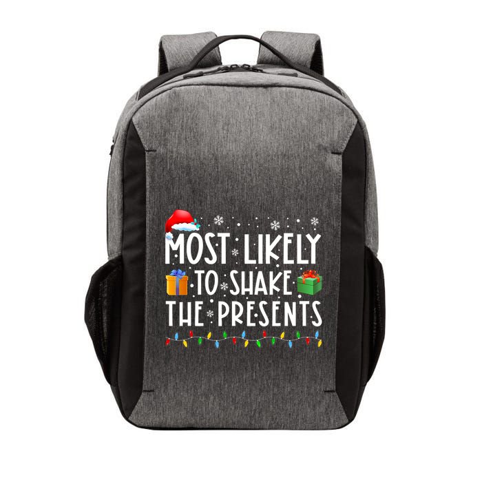 Most Likely To Shake The Presents Family Matching Christmas Vector Backpack