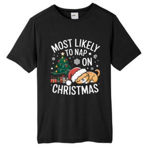 Most Likely To Nap On Christmas Matching Family Christmas Tall Fusion ChromaSoft Performance T-Shirt