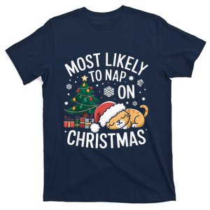 Most Likely To Nap On Christmas Matching Family Christmas T-Shirt