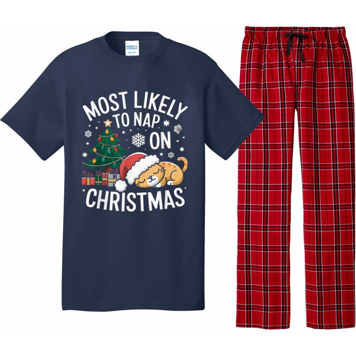 Most Likely To Nap On Christmas Matching Family Christmas Pajama Set