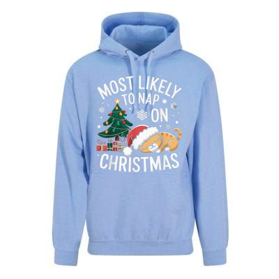 Most Likely To Nap On Christmas Matching Family Christmas Unisex Surf Hoodie