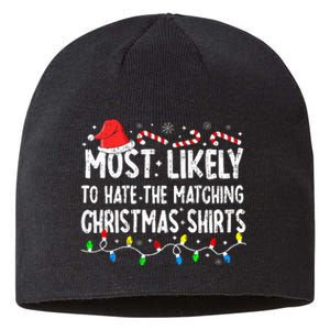 Most Likely To Hate Matching Christmas Family Pajamas Sustainable Beanie