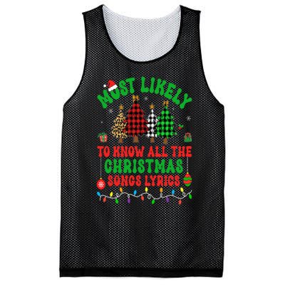 Most Likely To Know All The Christmas Songs Lyrics Pajamas Mesh Reversible Basketball Jersey Tank