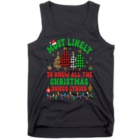 Most Likely To Know All The Christmas Songs Lyrics Pajamas Tank Top