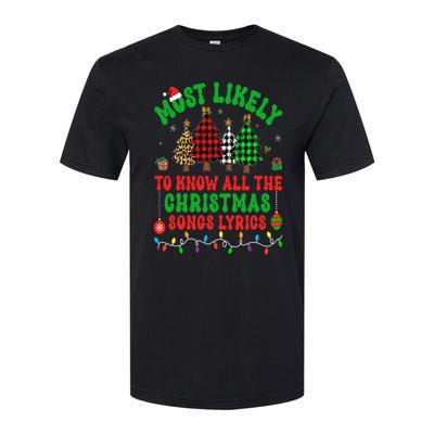 Most Likely To Know All The Christmas Songs Lyrics Pajamas Softstyle® CVC T-Shirt