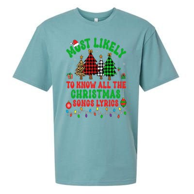 Most Likely To Know All The Christmas Songs Lyrics Pajamas Sueded Cloud Jersey T-Shirt