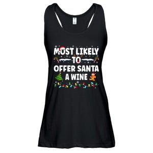 Most Likely To Offer Santa A Wine Ladies Essential Flowy Tank