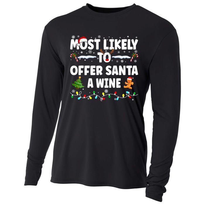 Most Likely To Offer Santa A Wine Cooling Performance Long Sleeve Crew