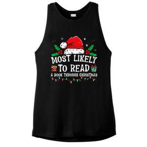 Most Likely To Read A Book Matching Family Christmas Ladies PosiCharge Tri-Blend Wicking Tank