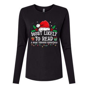 Most Likely To Read A Book Matching Family Christmas Womens Cotton Relaxed Long Sleeve T-Shirt