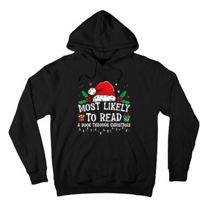 Most Likely To Read A Book Matching Family Christmas Hoodie