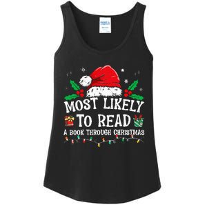 Most Likely To Read A Book Matching Family Christmas Ladies Essential Tank