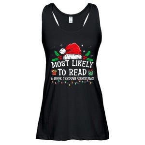 Most Likely To Read A Book Matching Family Christmas Ladies Essential Flowy Tank