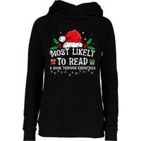 Most Likely To Read A Book Matching Family Christmas Womens Funnel Neck Pullover Hood