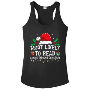 Most Likely To Read A Book Matching Family Christmas Ladies PosiCharge Competitor Racerback Tank