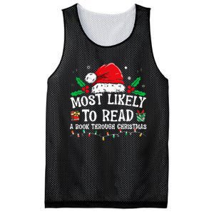 Most Likely To Read A Book Matching Family Christmas Mesh Reversible Basketball Jersey Tank