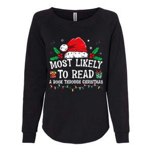 Most Likely To Read A Book Matching Family Christmas Womens California Wash Sweatshirt