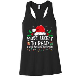 Most Likely To Read A Book Matching Family Christmas Women's Racerback Tank