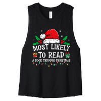 Most Likely To Read A Book Matching Family Christmas Women's Racerback Cropped Tank