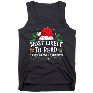 Most Likely To Read A Book Matching Family Christmas Tank Top