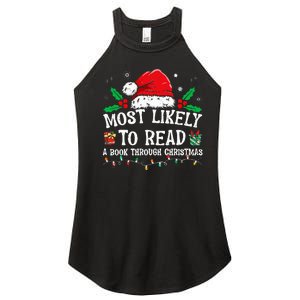 Most Likely To Read A Book Matching Family Christmas Women's Perfect Tri Rocker Tank