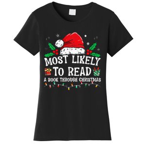 Most Likely To Read A Book Matching Family Christmas Women's T-Shirt