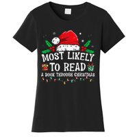 Most Likely To Read A Book Matching Family Christmas Women's T-Shirt