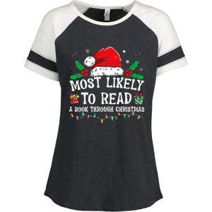 Most Likely To Read A Book Matching Family Christmas Enza Ladies Jersey Colorblock Tee