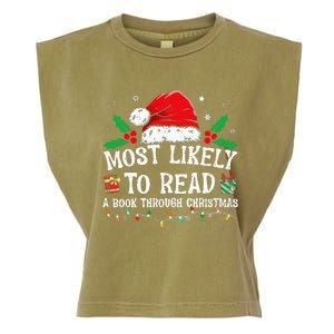 Most Likely To Read A Book Matching Family Christmas Garment-Dyed Women's Muscle Tee