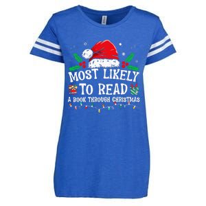 Most Likely To Read A Book Matching Family Christmas Enza Ladies Jersey Football T-Shirt