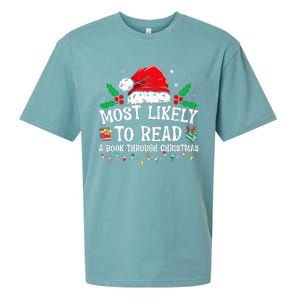 Most Likely To Read A Book Matching Family Christmas Sueded Cloud Jersey T-Shirt