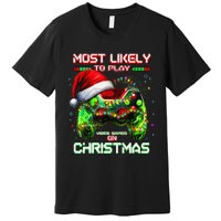 Most Likely To Play Video Games On Christmas Santa Gift Premium T-Shirt