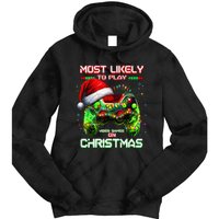 Most Likely To Play Video Games On Christmas Santa Gift Tie Dye Hoodie