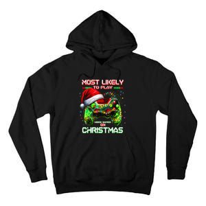 Most Likely To Play Video Games On Christmas Santa Gift Tall Hoodie