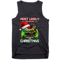 Most Likely To Play Video Games On Christmas Santa Gift Tank Top