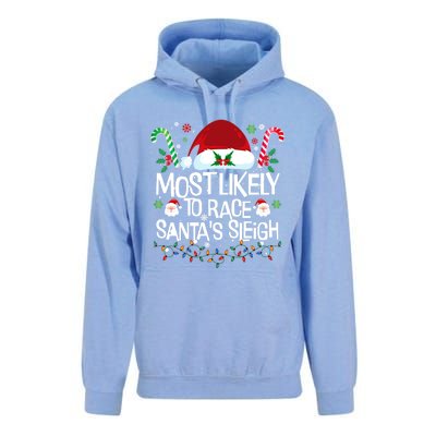 Most Likely To Race SantaS Sleigh Christmas Pajamas Gift Unisex Surf Hoodie