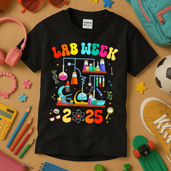 Med Lab Tech Lab Week 2025 Mystery Machine Of Diagnostics Kids T-Shirt