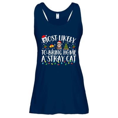 Most Likely To Bring Home A Stray Cat Matching Christmas Ladies Essential Flowy Tank