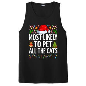 Most Likely To Pet All The Cats Funny Cat Lover Christmas PosiCharge Competitor Tank