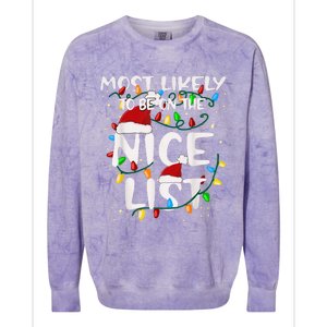 Most Likely To Be On The Nice List Family Matching Christmas Colorblast Crewneck Sweatshirt