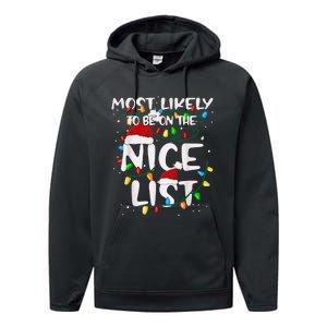 Most Likely To Be On The Nice List Family Matching Christmas Performance Fleece Hoodie