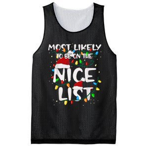 Most Likely To Be On The Nice List Family Matching Christmas Mesh Reversible Basketball Jersey Tank