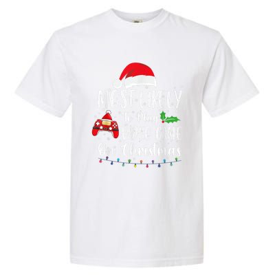 Most Likely To Play Video Games On Christmas Gamer Lovers Gift Garment-Dyed Heavyweight T-Shirt