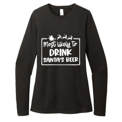 Most Likely To Drink SantaS Beer Christmas Holiday Season Womens CVC Long Sleeve Shirt