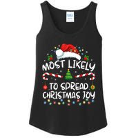 Most Likely To Spread Christmas Joy Family Matching Pajamas Ladies Essential Tank