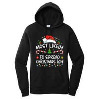 Most Likely To Spread Christmas Joy Family Matching Pajamas Women's Pullover Hoodie